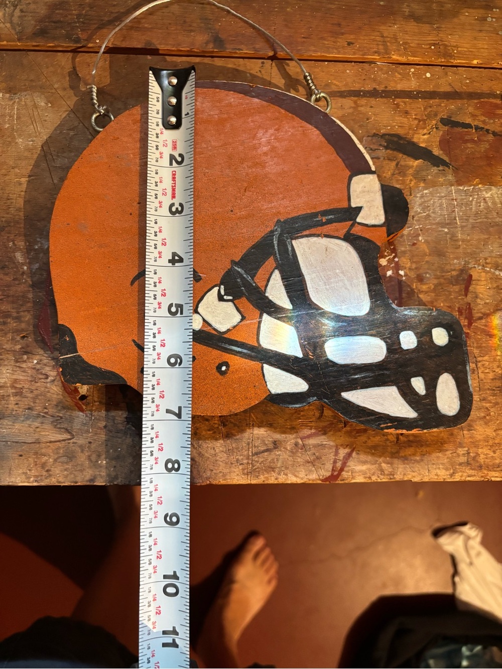 Homemade Cleveland Browns Orange Football Helmet Wall Decor - Brand:
